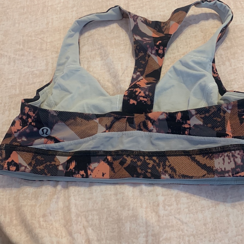 Fun black and red lululemon sport bra great for working out